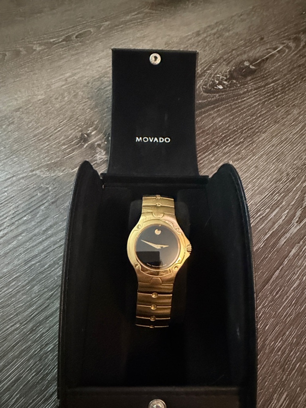 Movado Gold and Black Bracelet Watch